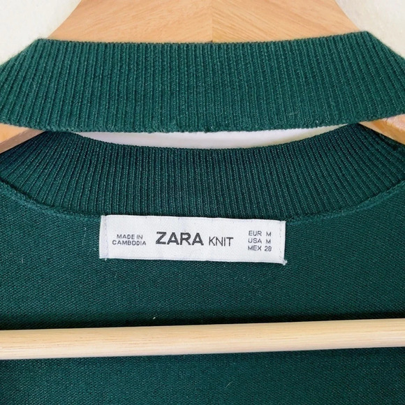 Zara Green Vneck  Choker Knit Sweater Dress - Picture 11 of 15